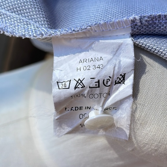 Anne Fontaine Paris true wrap dress shirt, gray with white collar & cuffs Size 3 - Picture 10 of 15